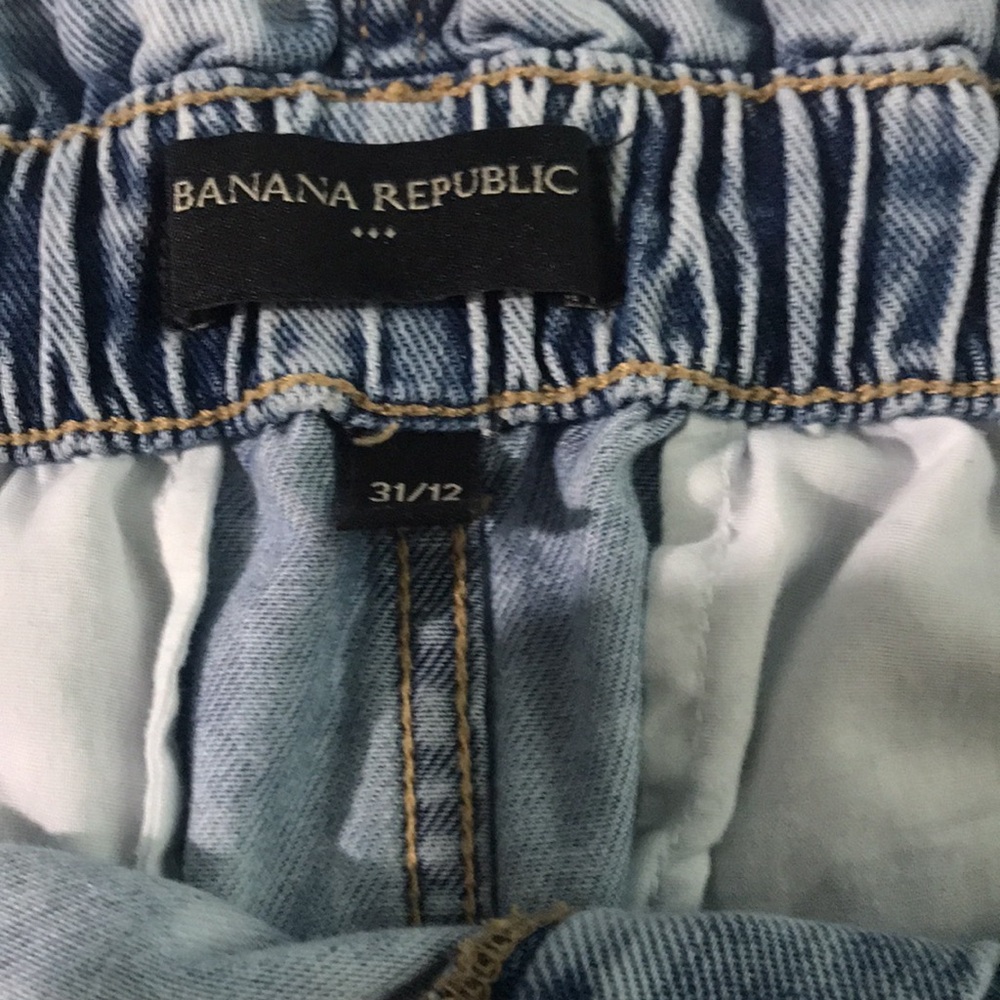 Banana Republic Paper Bag Faded Indigo Tie Waist Shorts 12 - Picture 9 of 9